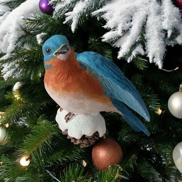 Bluebird On A Pinecone Ornament Danbury Mint Christmas Songbird Collection Bird. - Picture 12 of 16